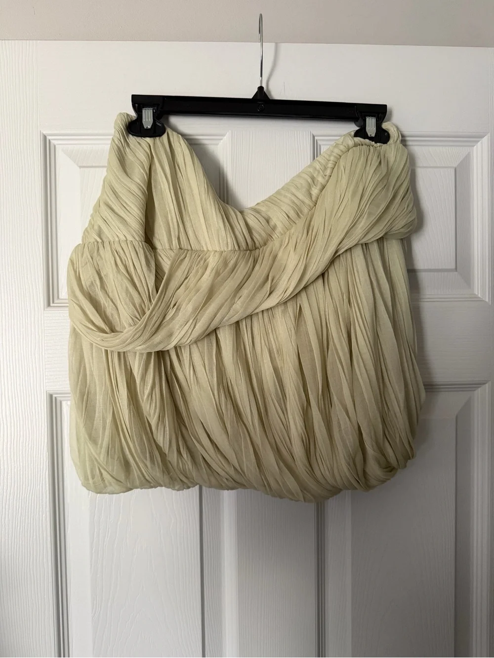 Tory Burch Green Ruched Jersey Silk Mini Skirt $1398 Sz 12